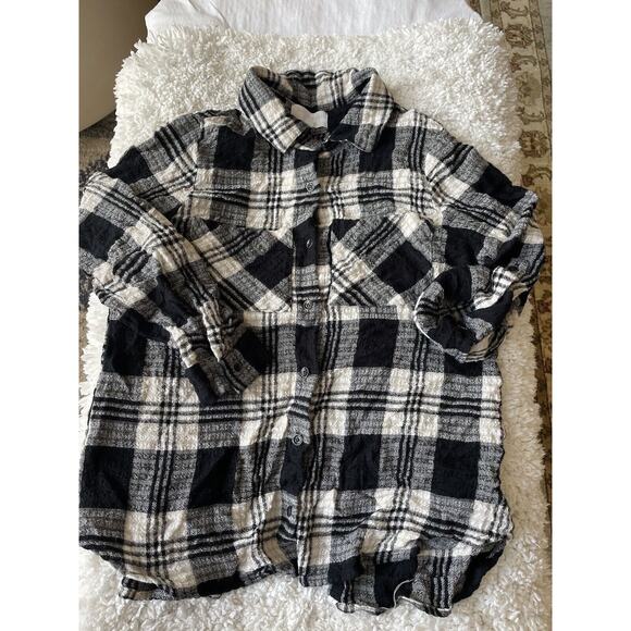 Bella Dahl Girl Sz. 12 Black & White Checkered Button Up. Soft, Exc. Quality - Picture 1 of 12